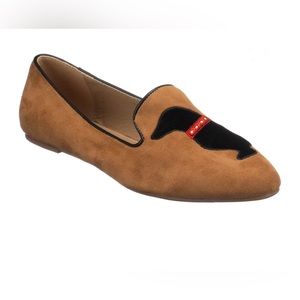 New never worn Adorable Dachshund Smoking flats /slippers with outdoor sole